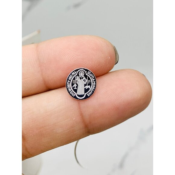 ❤️ 925 Sterling Silver earrings Saint Benedict threaders - San Benito aretes - Picture 1 of 7
